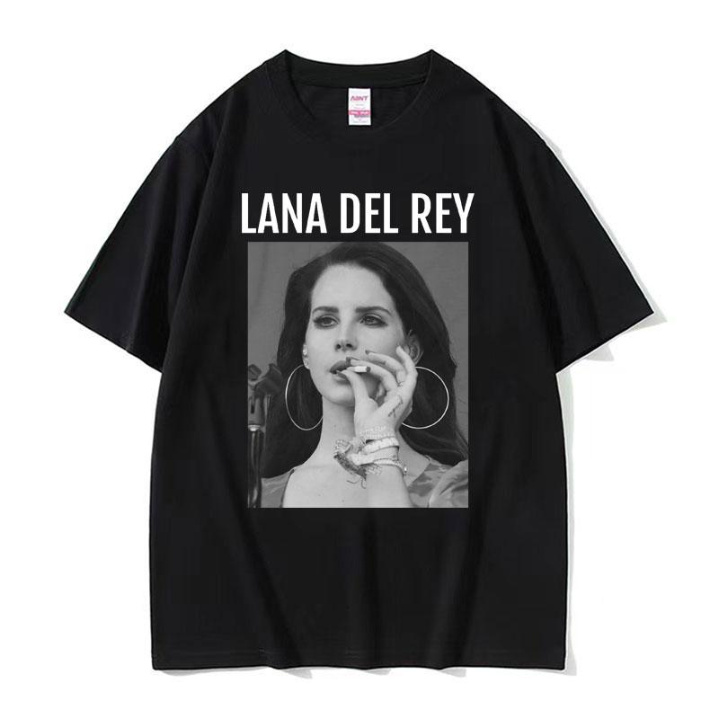 Singer Lana Del Rey Smoking Graphics Tshirt Unisex Women Fashion Hip Hop Streetwear T Shirt Casual Oversized Cotton T Shirts Tops