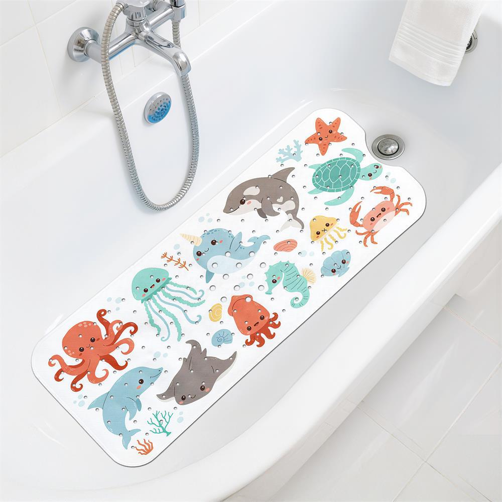 Gyermek Csúszásmentes Rajzfilm Fürdőszobai Szőnyeg - Mosható Ovális Biztonsági Zuhanyzótálca Padló Szőnyeg