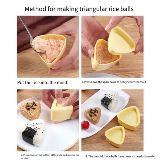 4 Pcs Triangle Onigiri Mold Non Stick Rice Ball Maker Mold Japanese Sushi Press Making Tool for Kid Lunch Bento Home DIY