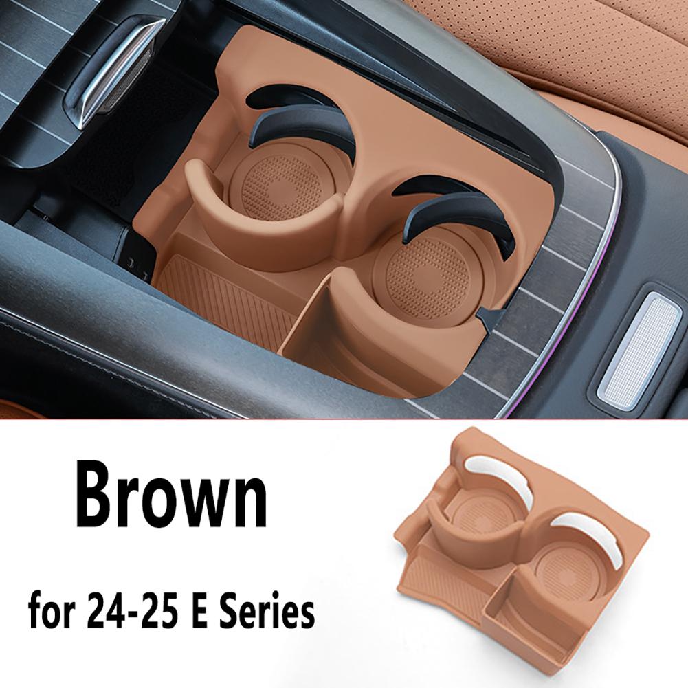 For Mercedes-Benz Car Water Cup Holder Silicone Insert Non-Slip Mat Fit C-Class GLC300L/C260L/C200L/E-Class Interior Decor