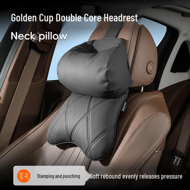 Gold Cup Velvet Car Neck Pillow for Cervical Spine and Shoulder Support