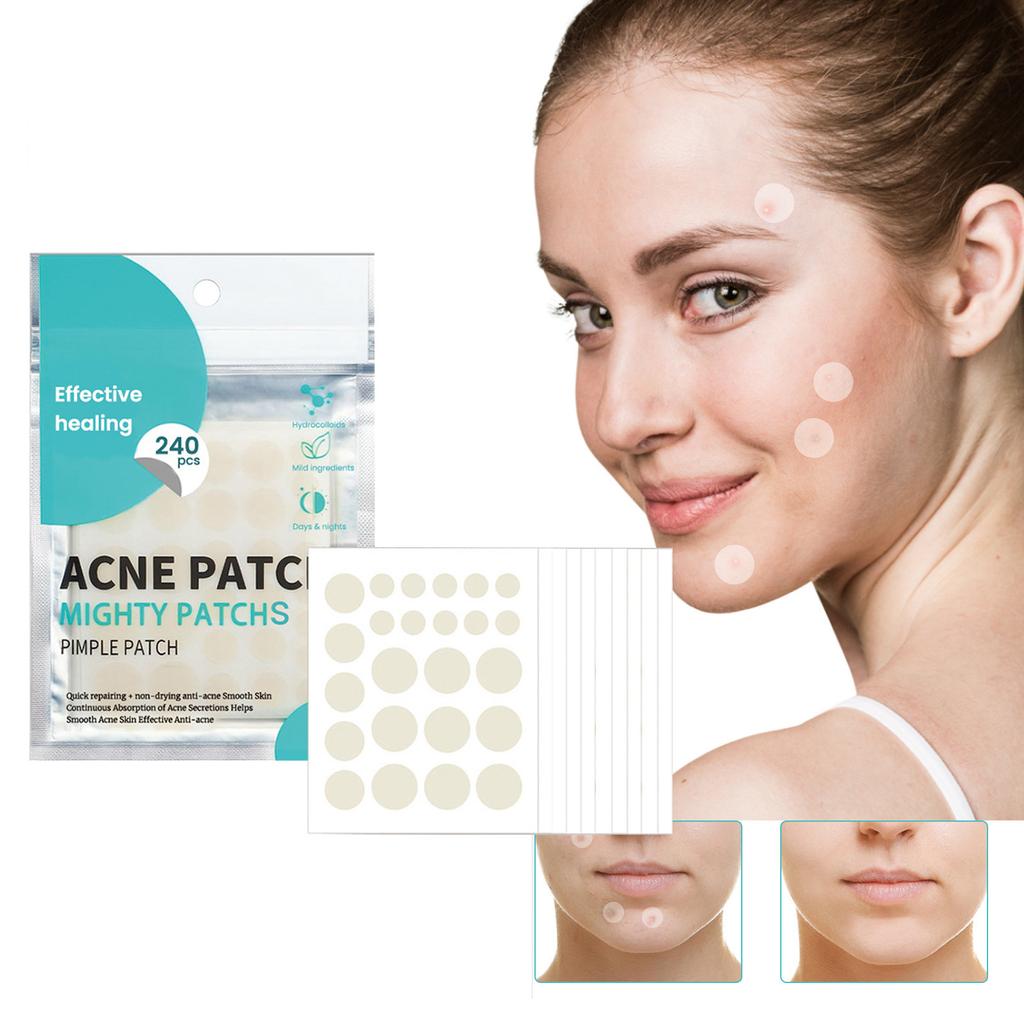 Pimple Patches For Face, Pimple Patches, 3 SIZE,Round Covers, Hyaluronic Sour Complexion Cute Zit Covers (240 Count)
