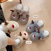 New Cotton Slippers Men's Autumn Indoor Home Cute Non-slip Warm Velvet Cotton Mop Outside Wear Parent-child Slippers