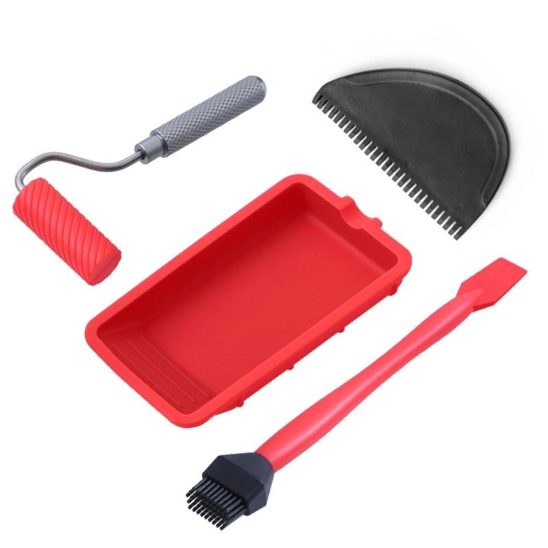Professional Adhesive Spreading Roller With Reusable Tray Nonstick Surfaces Easy To Clean Brush For Model Building Tasks