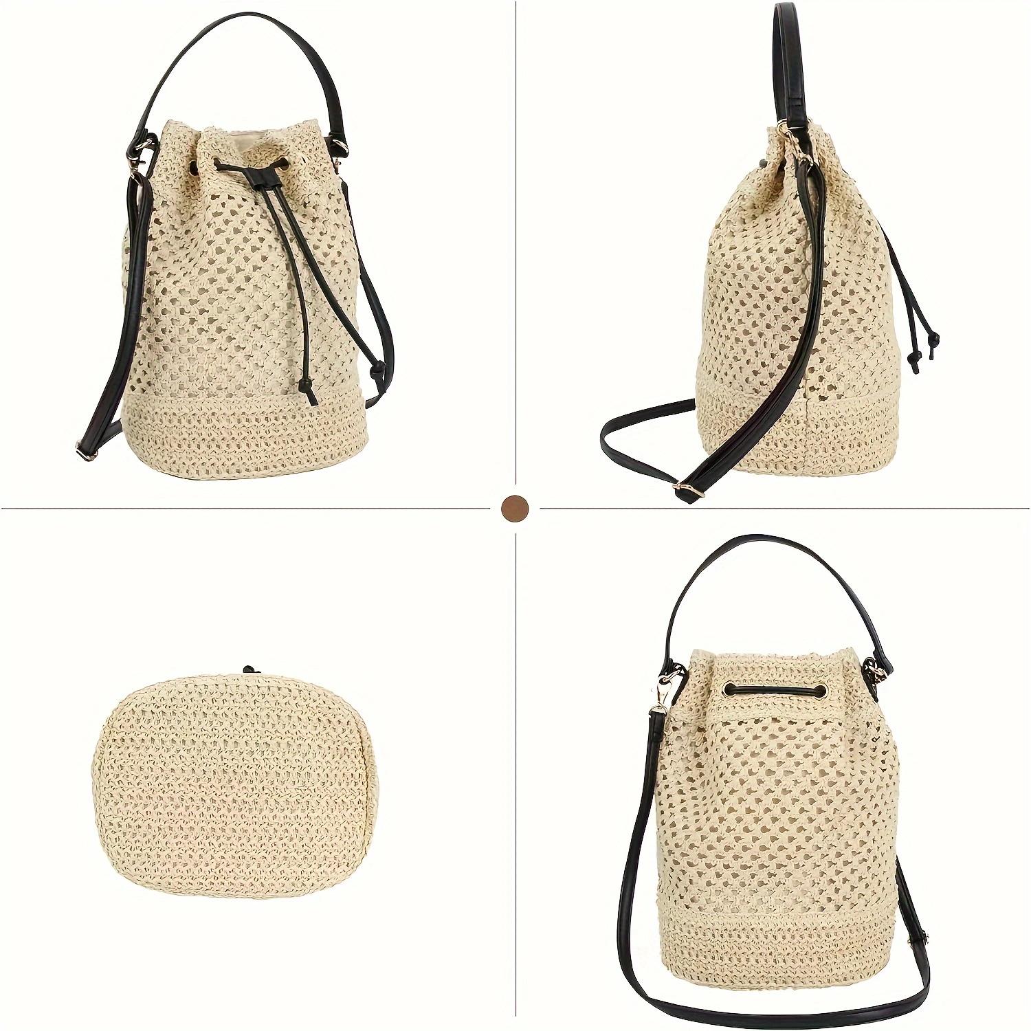 Holiday versatile straw woven bag custom messenger bag women s shoulder niche woven bag large capacity tote beach women s bag Drawstring