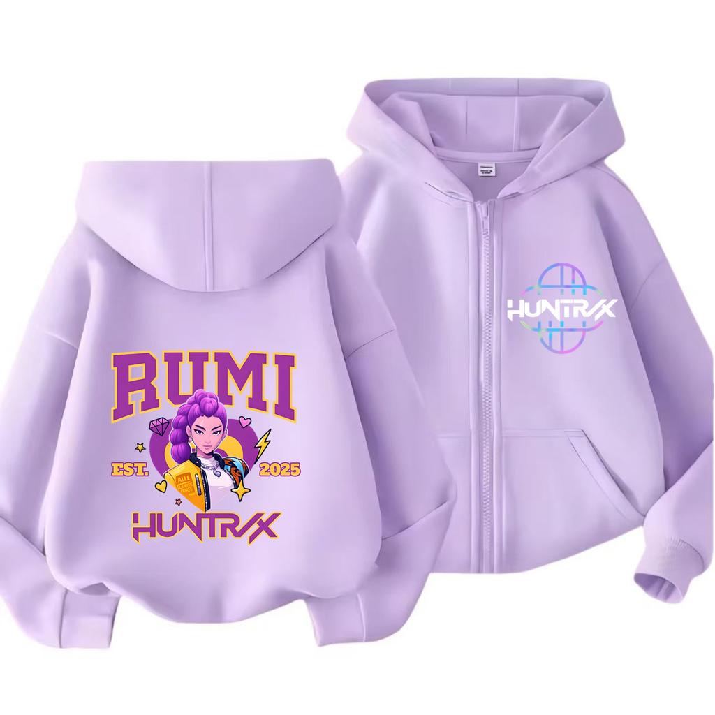 Kpop Demon Hunters Zip Up Sweatshirts Hoodie Coat Children Clothes Kid Girl Boy Sweatshirt Y2k Hoody Baby Casual Top