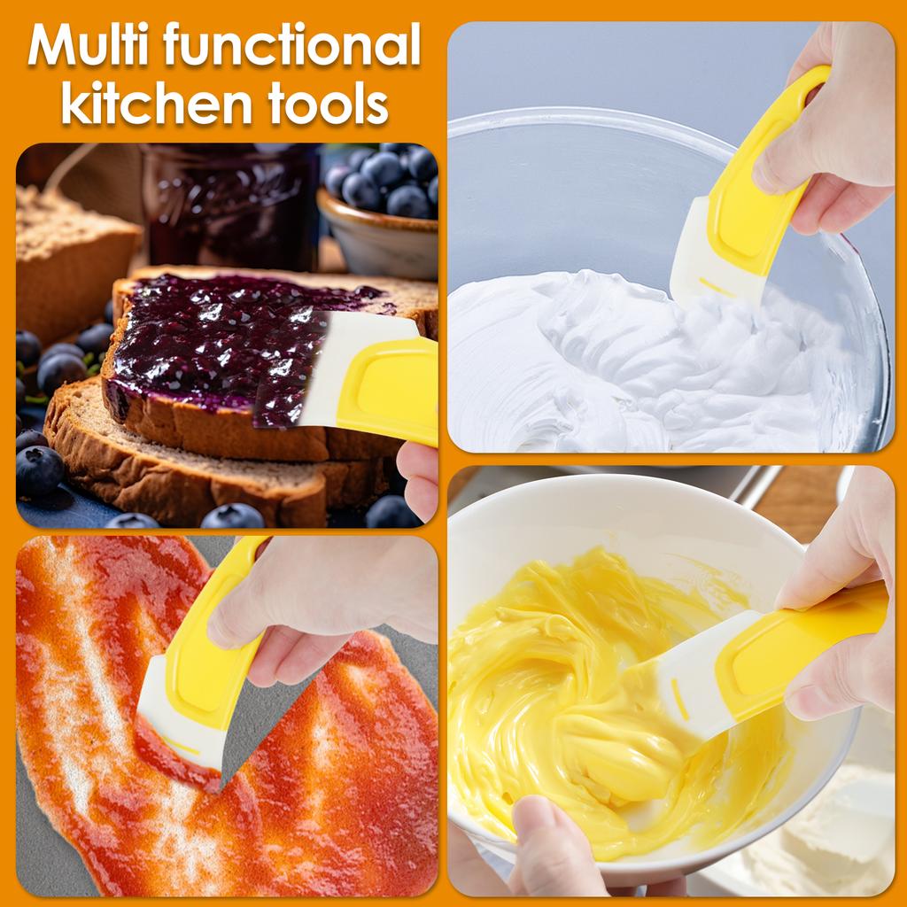 4 stk Silikonskrape Matrester Flekker Gryte Stekepanne Oppvask Olje Tallerken Rengjøringsbørste Kjøkken Myke Blader Verktøy
