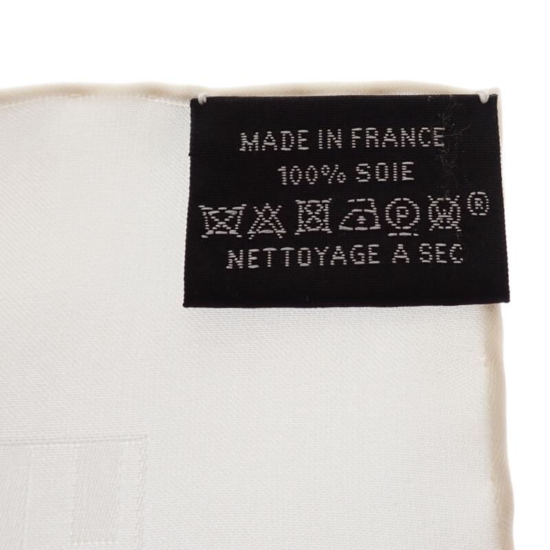 HERMES  H050575T 31  scarf white silk mens