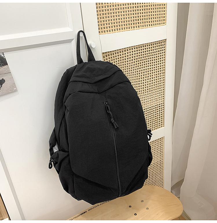 School bag Korean version ins style simple junior high school student computer school bag solid color travel backpack versatile casual backpack