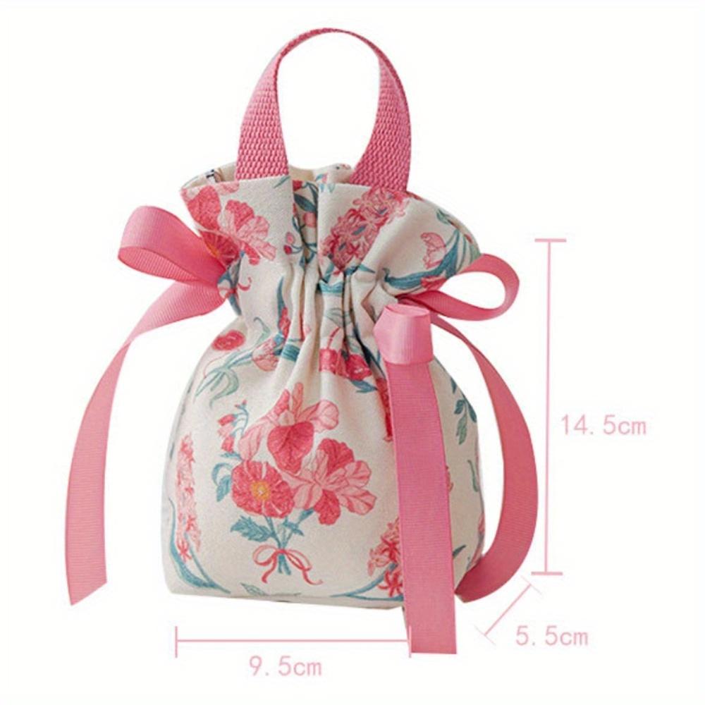 Retro Flower Handheld Candy Bags Wedding Gifts Packing Bags Portable Drawstring Candy Storage Bags Wholesale New 2024