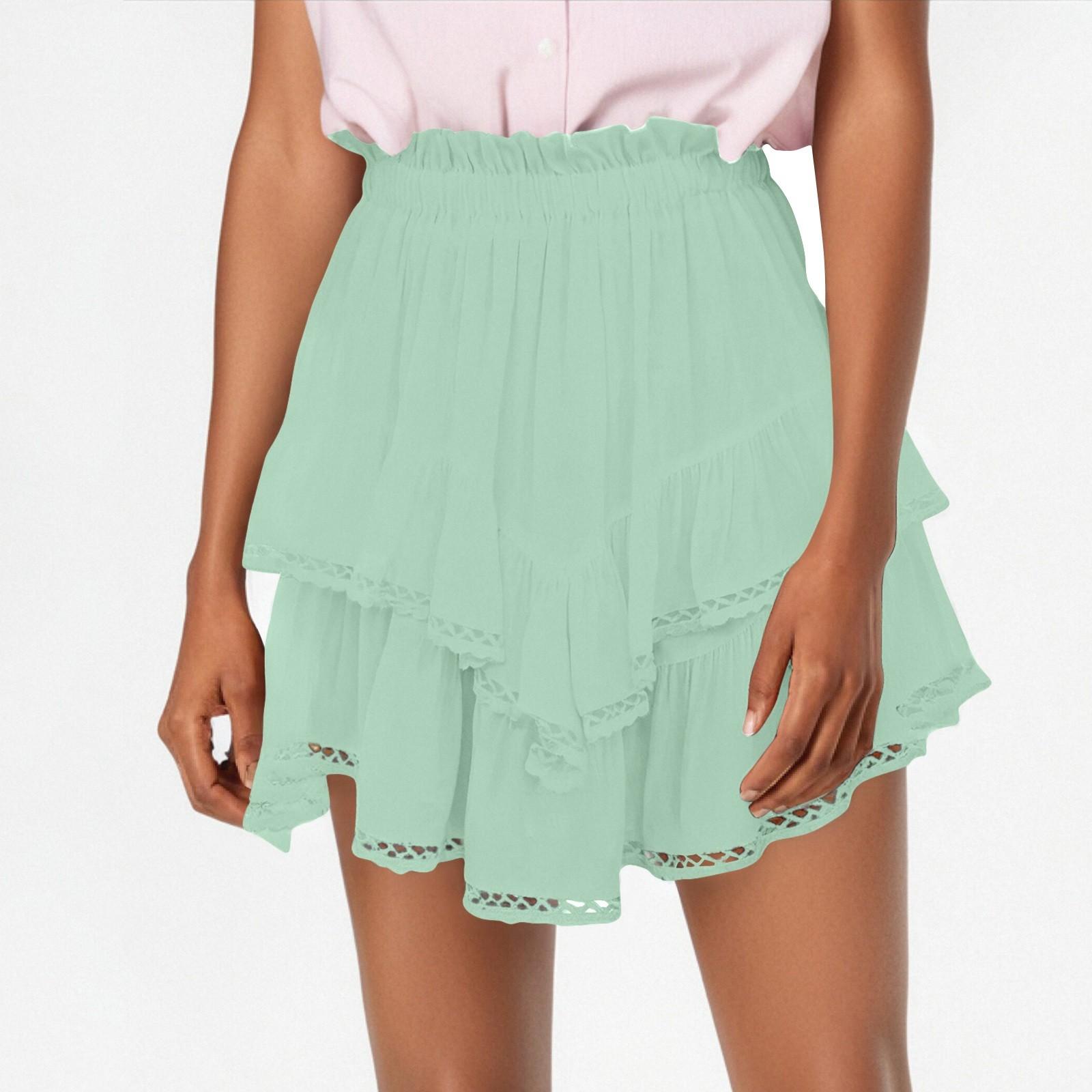 

Жіноча повсякденна богемна плісирована багатошарова спідниця з високою талією. Спідниця для гольфу та тенісу XXL