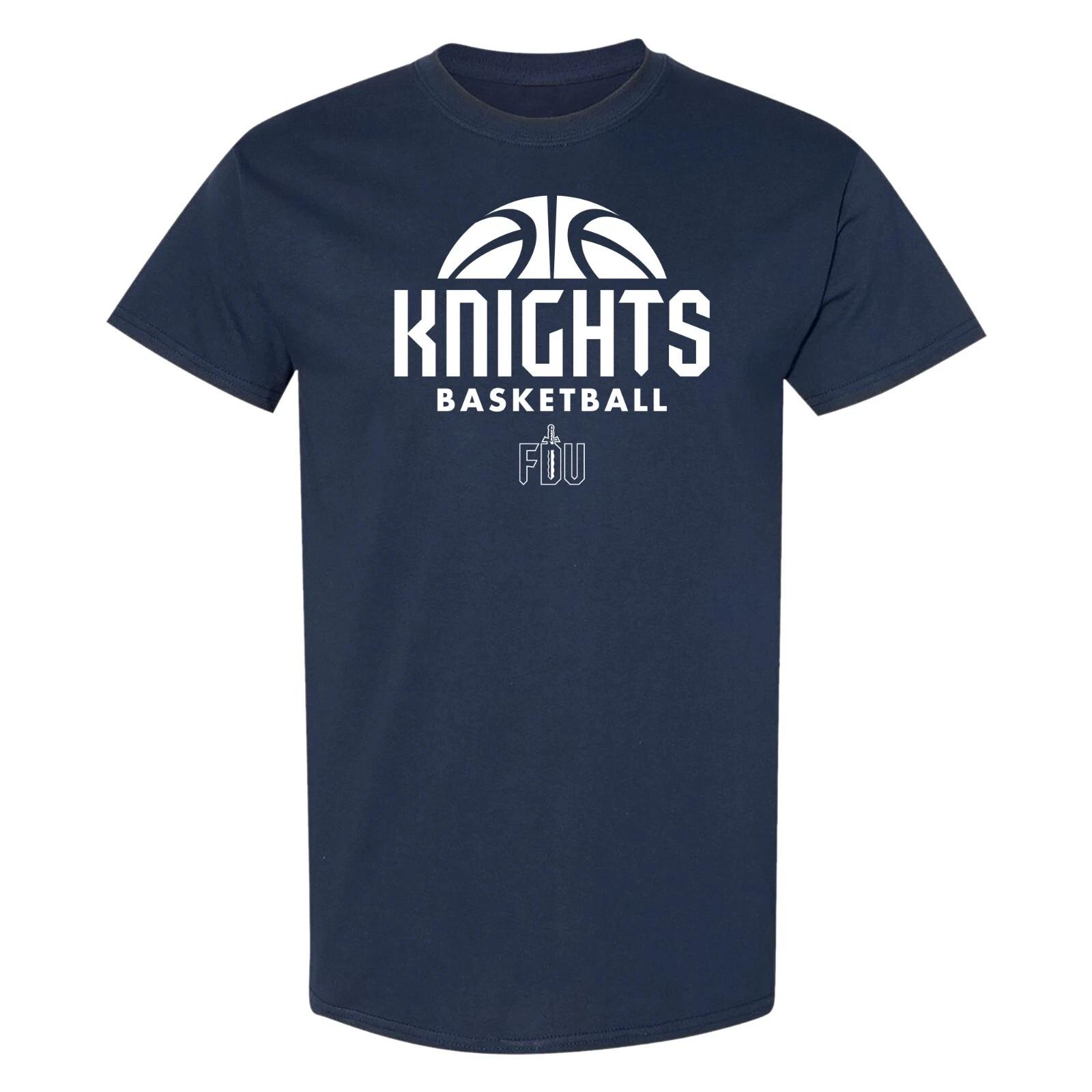 Fairleigh Dickinson Knights Basketball Hype T Shirt - Navy 4XL