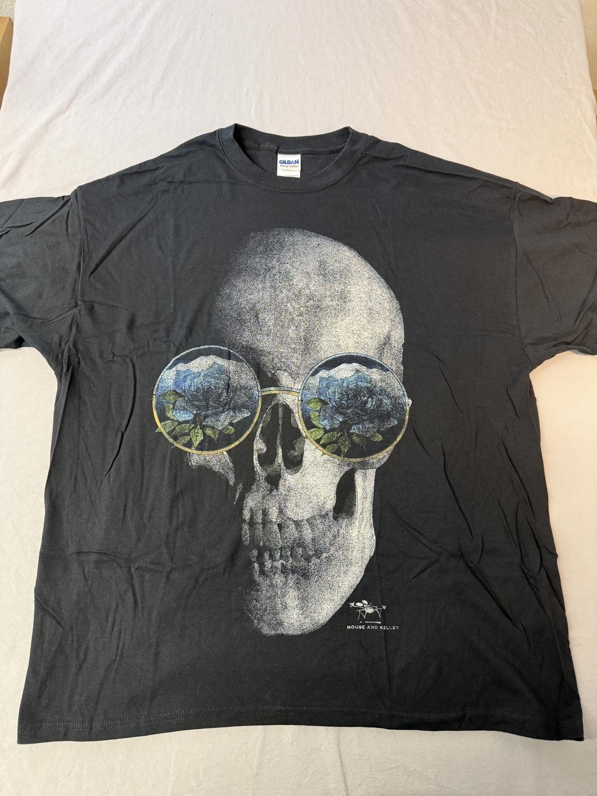 Y2K Grateful Dead T-shirt Blue Rose Mouse Kelley 2XL S