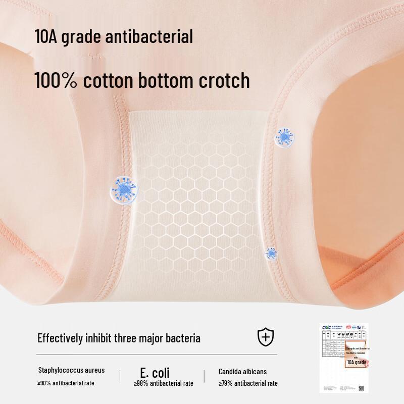 Funilai Women's Mid-Waist Antibacterial Cotton Briefs
