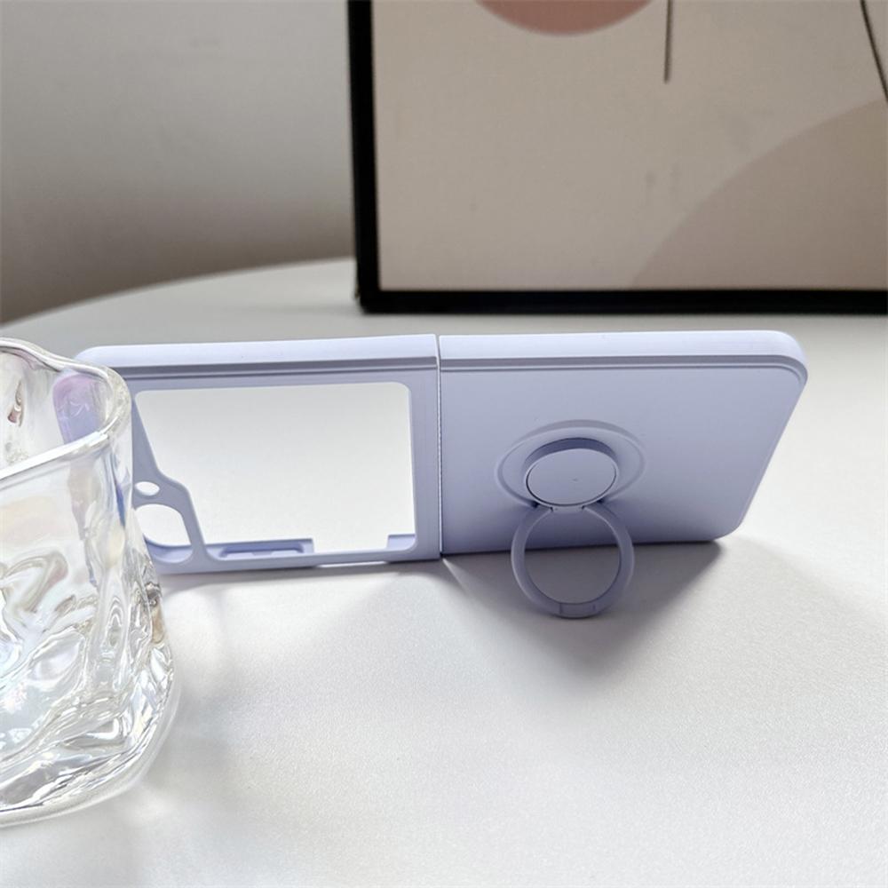 For Samsung Galaxy Z Flip 5 4 3 Phone Case Color Liquid Ring Holder Stand Cover Matte Shell Hard Antifall AntiFingerprint Fundas