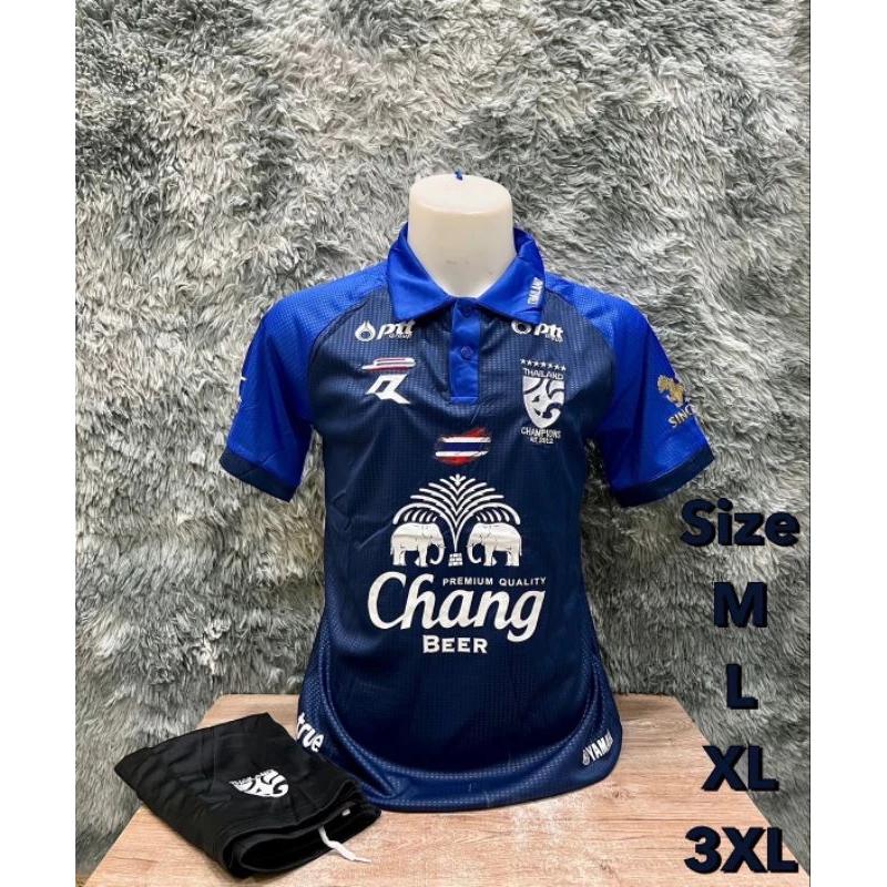 

THAILAND National Football Soccer Vintage Polo Shirt Sport Training JERSEY CHEER Print Quick Dry Short Sleeve Uniform Elephant Beer Polyester M