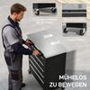 Tool Cabinet with 5 Drawers, Rolling Tool Chest, Tool Cart Made of Steel, Silver Tone+Black