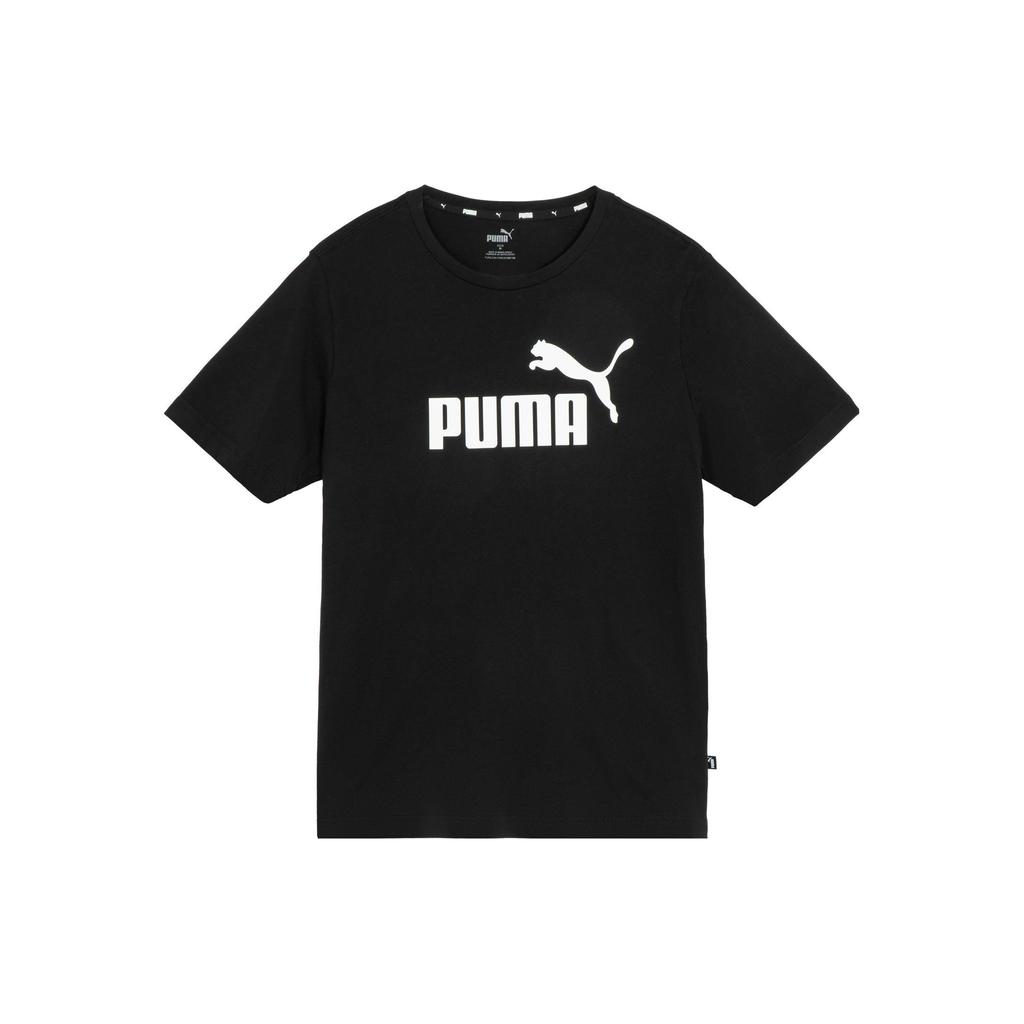PUMA Letter Print Minimalist Pullover Crew Neck Short Sleeve T-Shirt Men Tops Black 588737-01