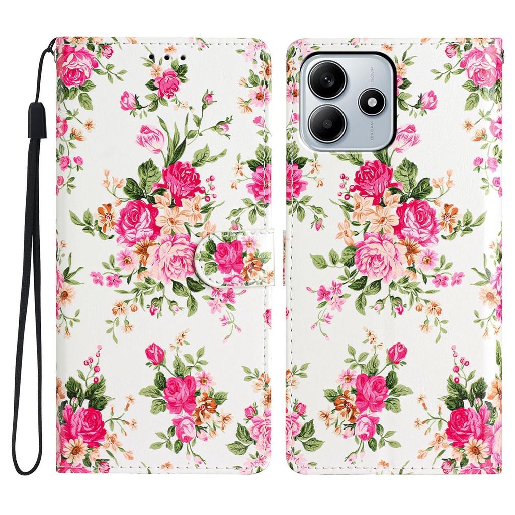 For Xiaomi Redmi Note 14 5G Wallet Case PU Leather Pattern Printing Stand Phone Cover with Strap