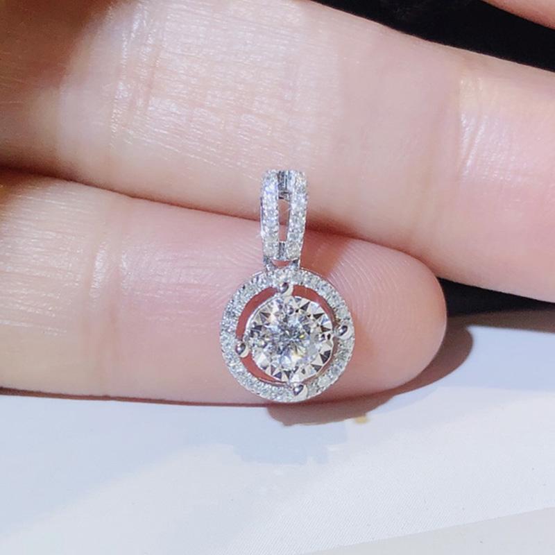 Simple Paved Full Cubic Zirconia Pendant Necklace for Women Pendant Necklace Elegant Daily Collocation Jewelry