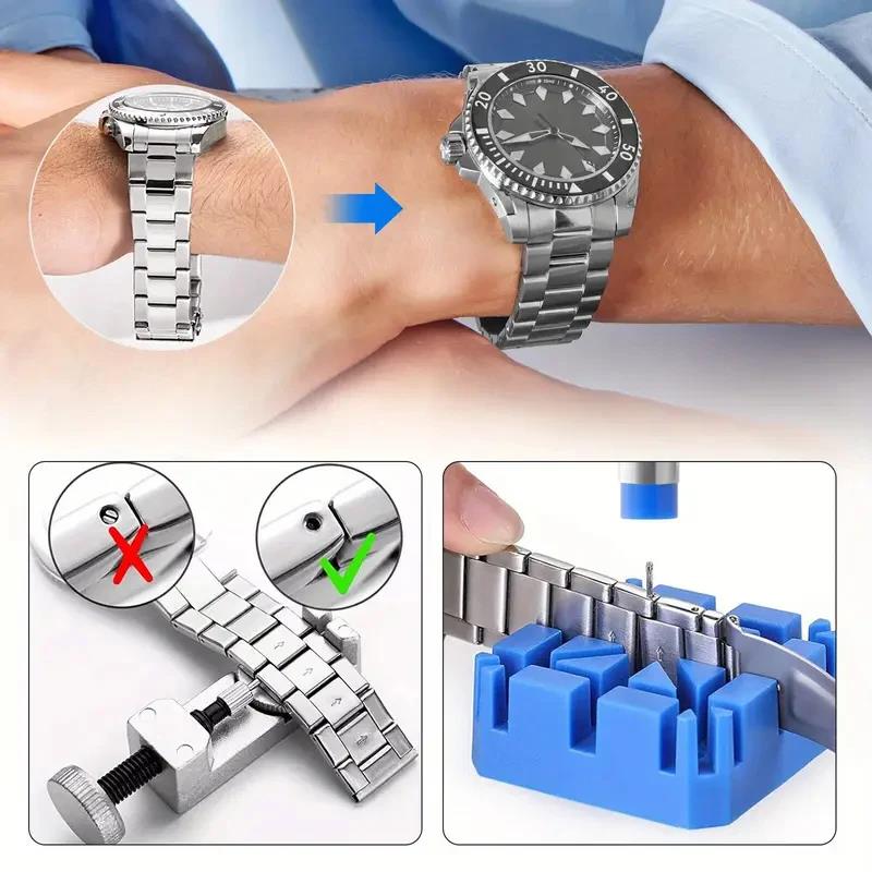16 Piece Professional Watch Repair Kit - Perfect For Watch Enthusiasts, Adjustable Strap Tools | Durable Metal Tools