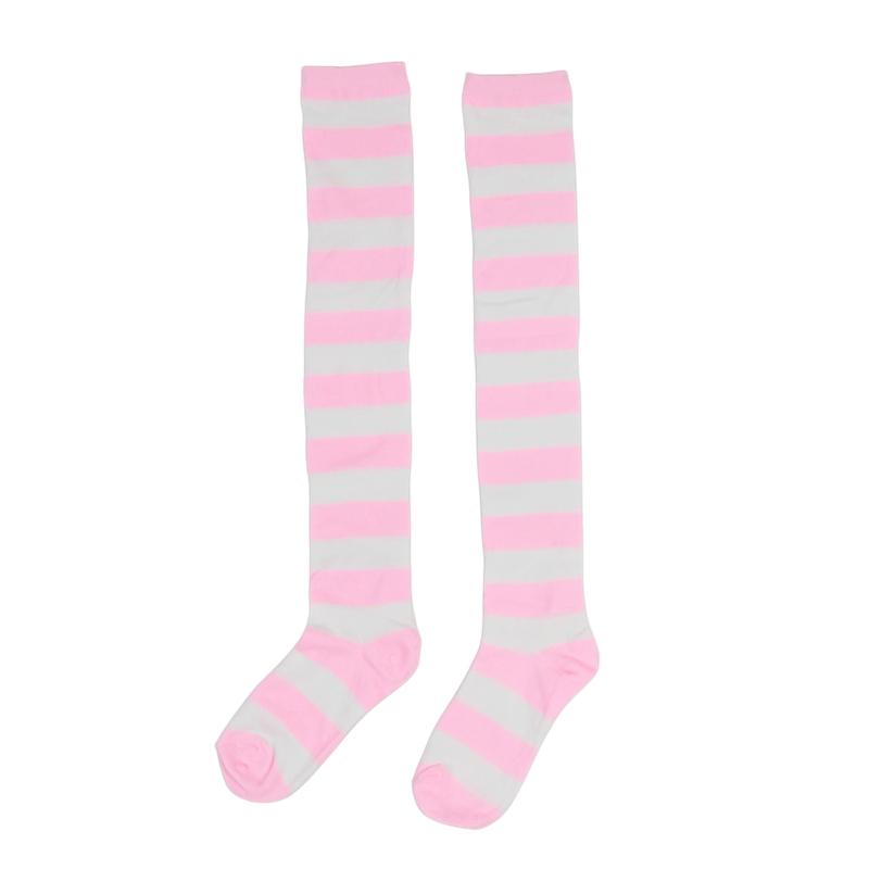 Women Striped Stockings Over Knee Length JK Long Socks Ladies Girls High Socks Girls Fashion Multi-color Striped Cute Hosiery