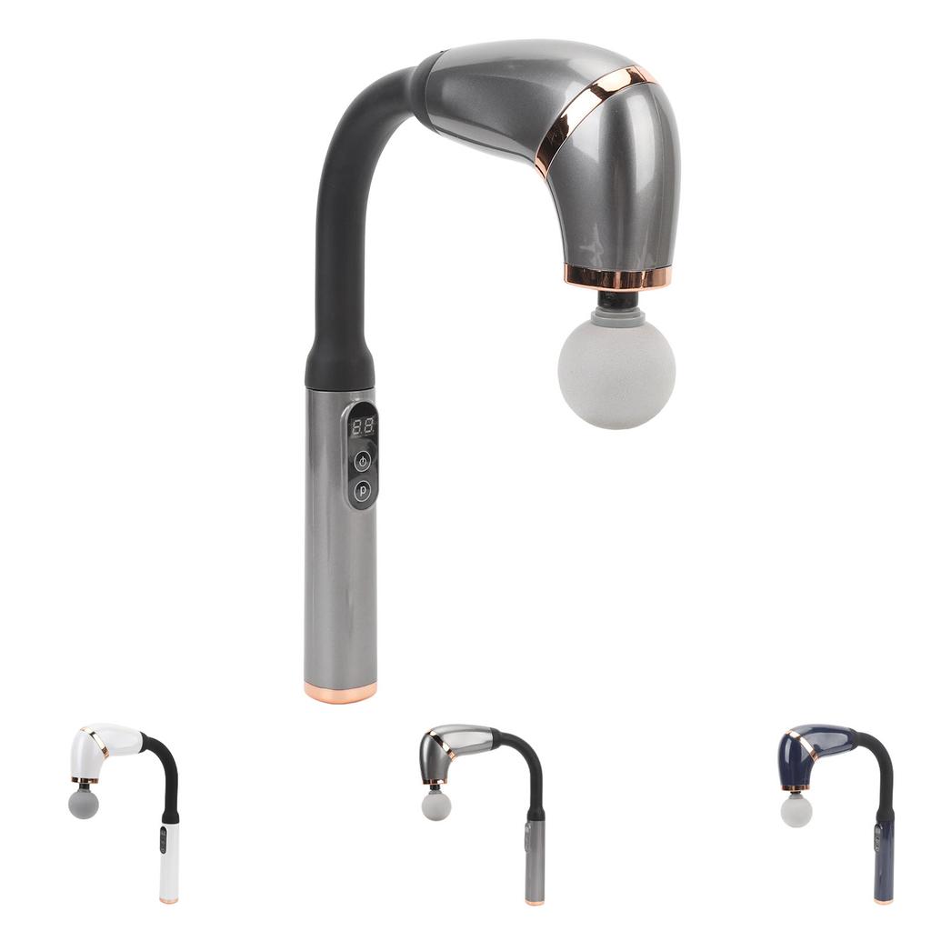 Massage Gun with Extension Handle U Shaped Deep Tissue 4 Massage Heads 6 Speed Levels Percussion Mas