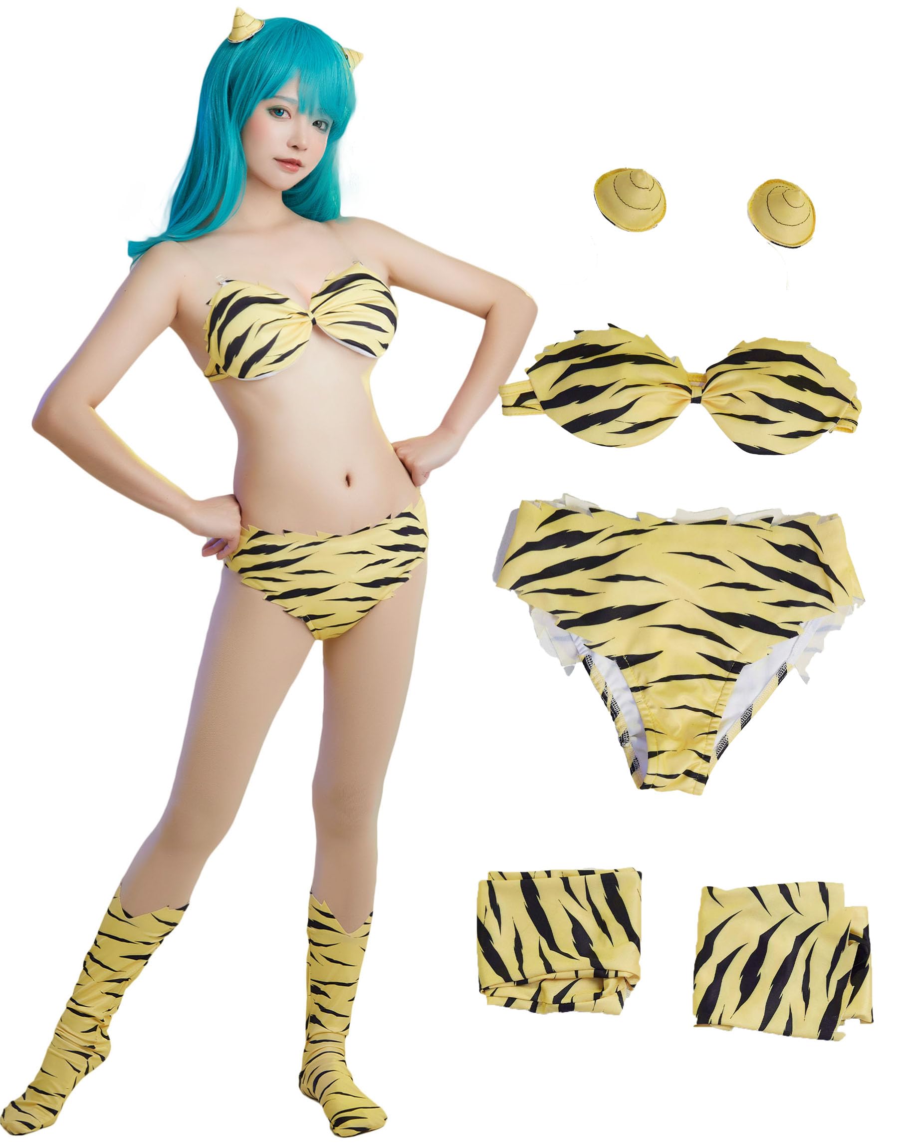 

Miccostumes Аниме Косплей Бикини с Аксессуаром для Волос Женский Костюм, (Размер M)