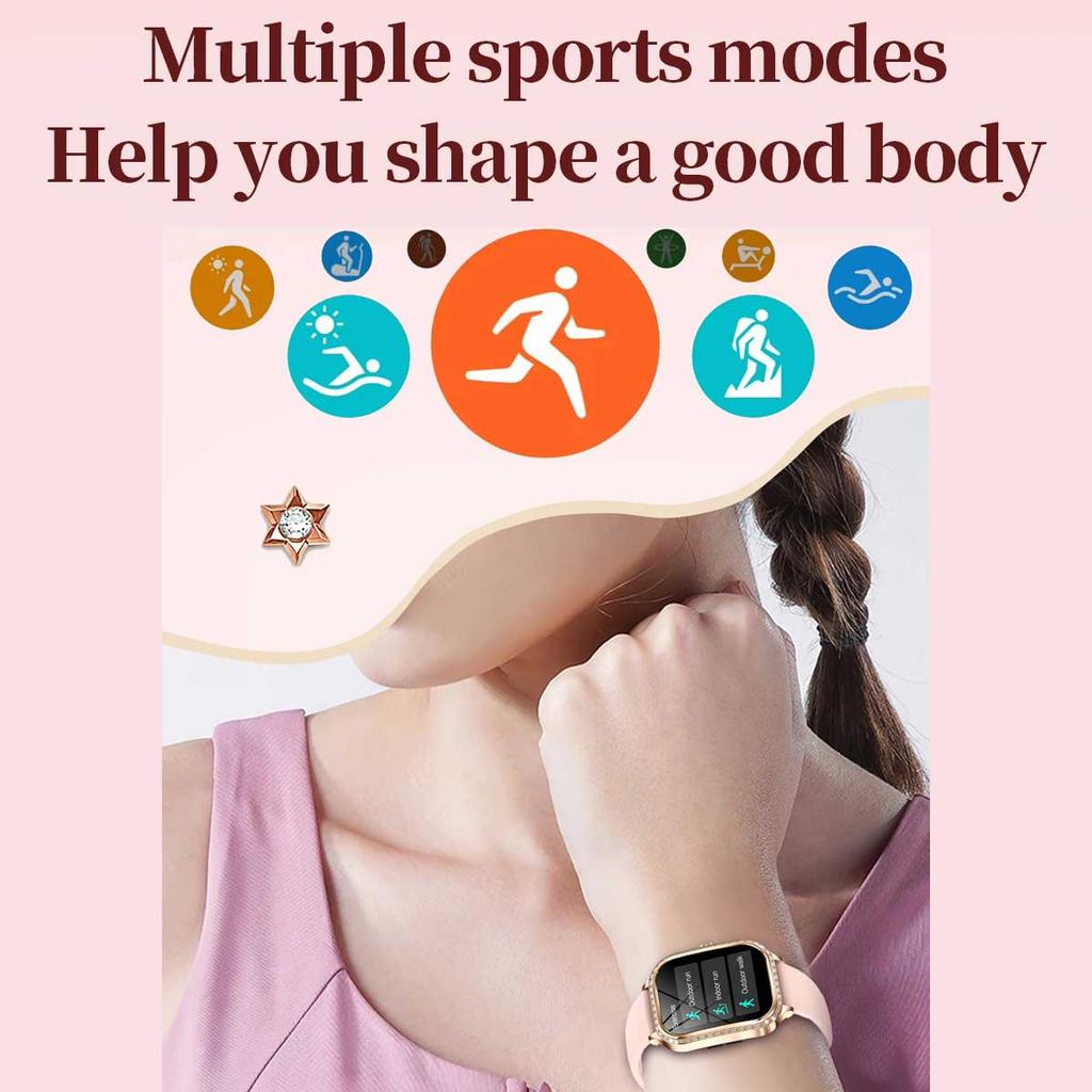 2025 New GPS Track Smart Watch Ladies 466*466 HD Screen Heart Rate Blood Pressure BT Call Smartwatches Women For Android IOS