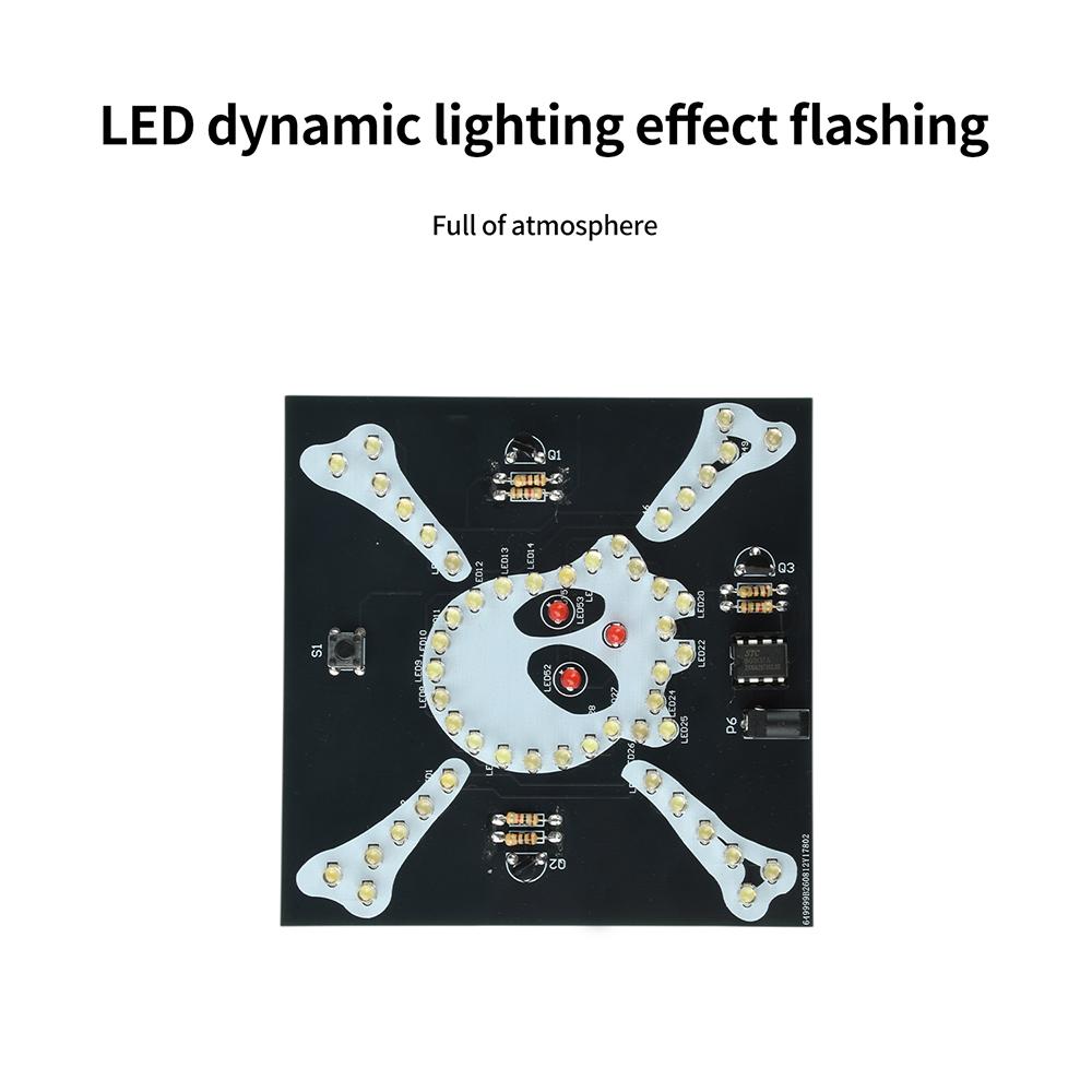 DC 5V Skull Led Light Diy Soldering Kit DC002 Interface 3 Lighting Modes Electronic Practice Kit For Beginner Welding Training