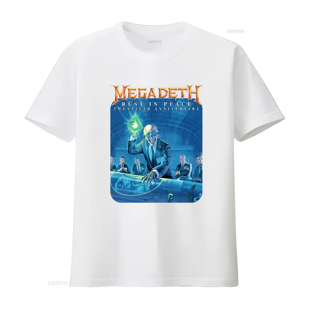Mega deth Rust In Peace Twentieth Anniversary T Shirt Rock Band Tribute vintage Washed Unisex graphic Versatile streetwear