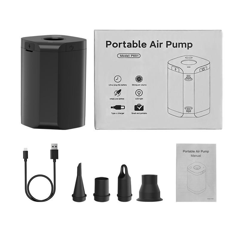 Wireless Electric Air Pump for Camping, Air Mattress, Inflatable Beds, Swim Rings, Pool Floats - Rechargeable, Inflate & Deflate