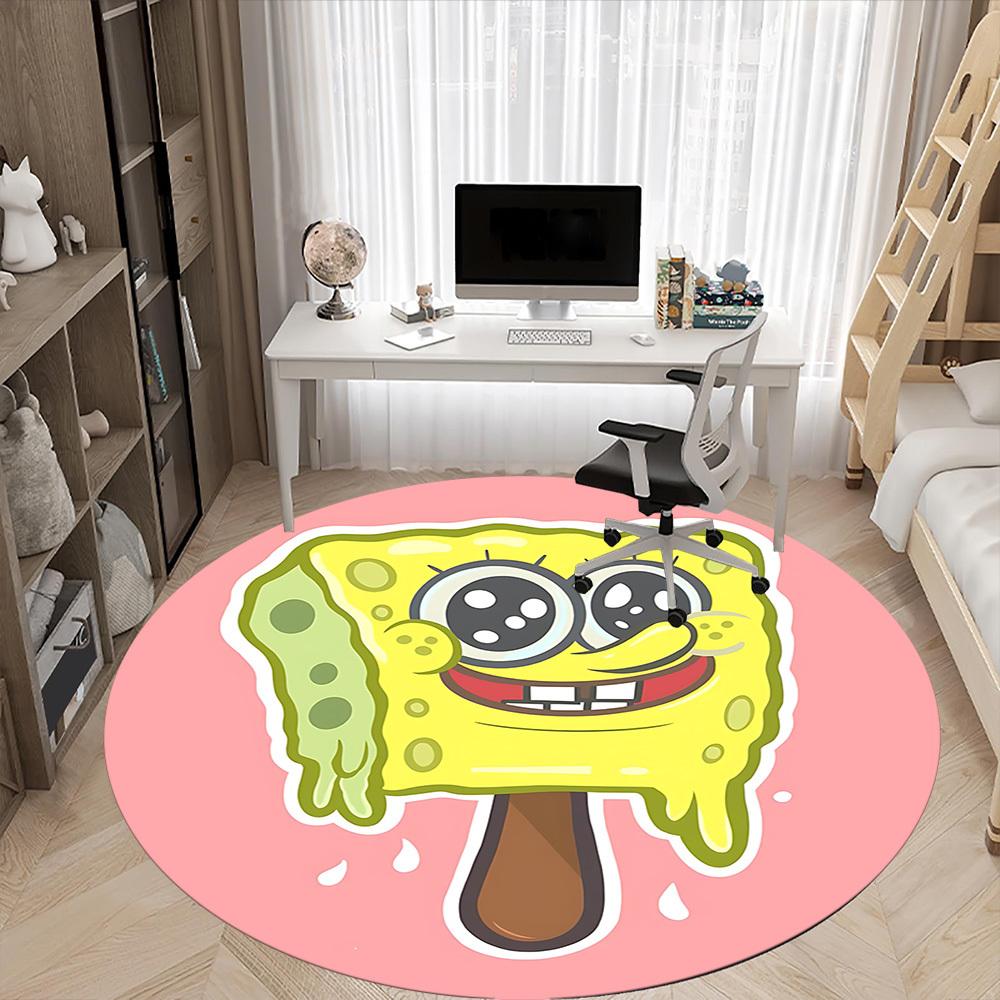 1pc SpongeBob SquarePants Office Round Area Rug, Under Office Chairs Bedroom Living Room Home Decor A1016307