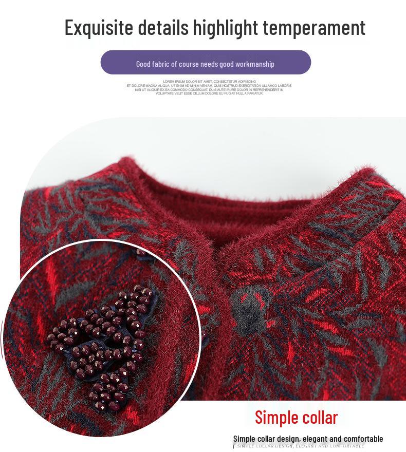 Grandma's Winter Wool Coat - Chinese Tang Suit Jacket for Wedding or Banquet
