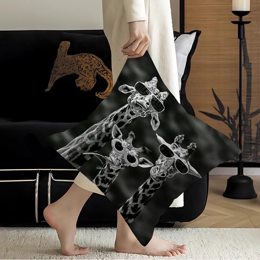 Giraffe Personalized Picture Text Home Decorative Pillows Household Gifts 45x45cm