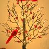 Warm Light LED Christmas Tree Lights Featuring Red Bird Decorations-Bringing Bedroom Atmosphere Lighting Lamp