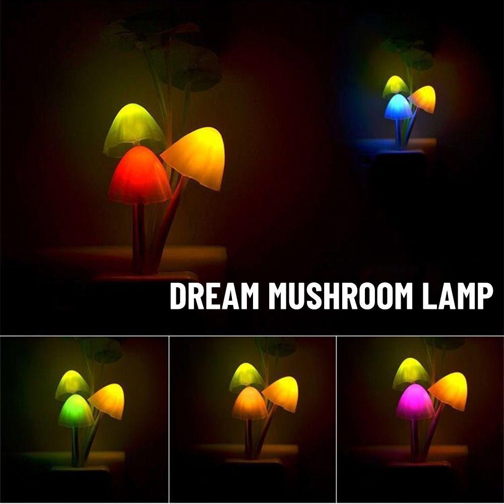 Gift Mushroom triangle Colorful Little Night Light Floral Lamp LED Mushroom Night Lights 3D Light
