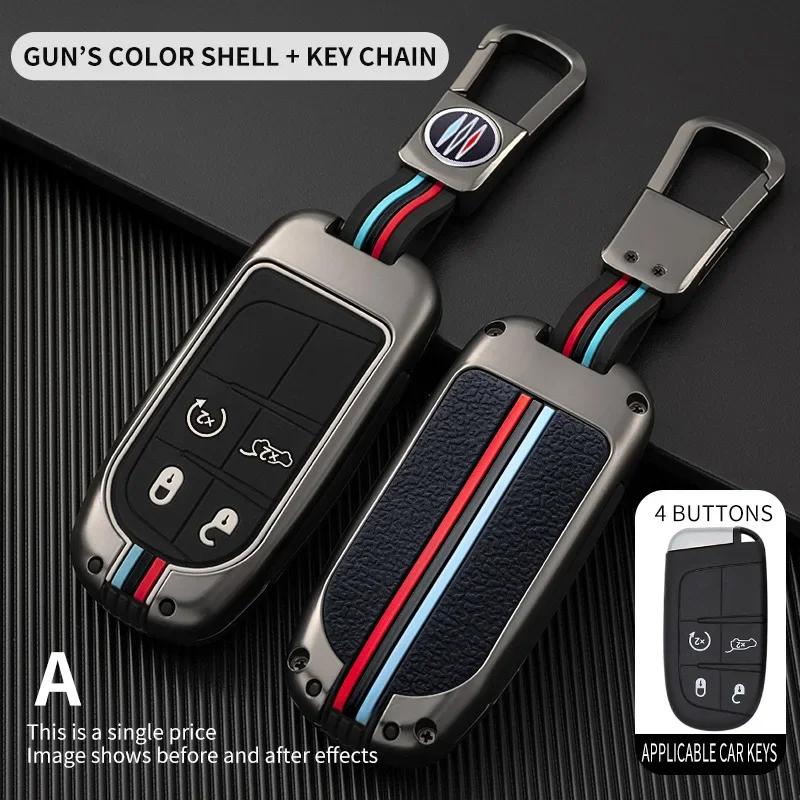 Metal  Car Key Cover Case Fob For Jeep Renegade Compass Grand Cherokee For Chrysler 300C Wrangler Dodge Car Accessaries