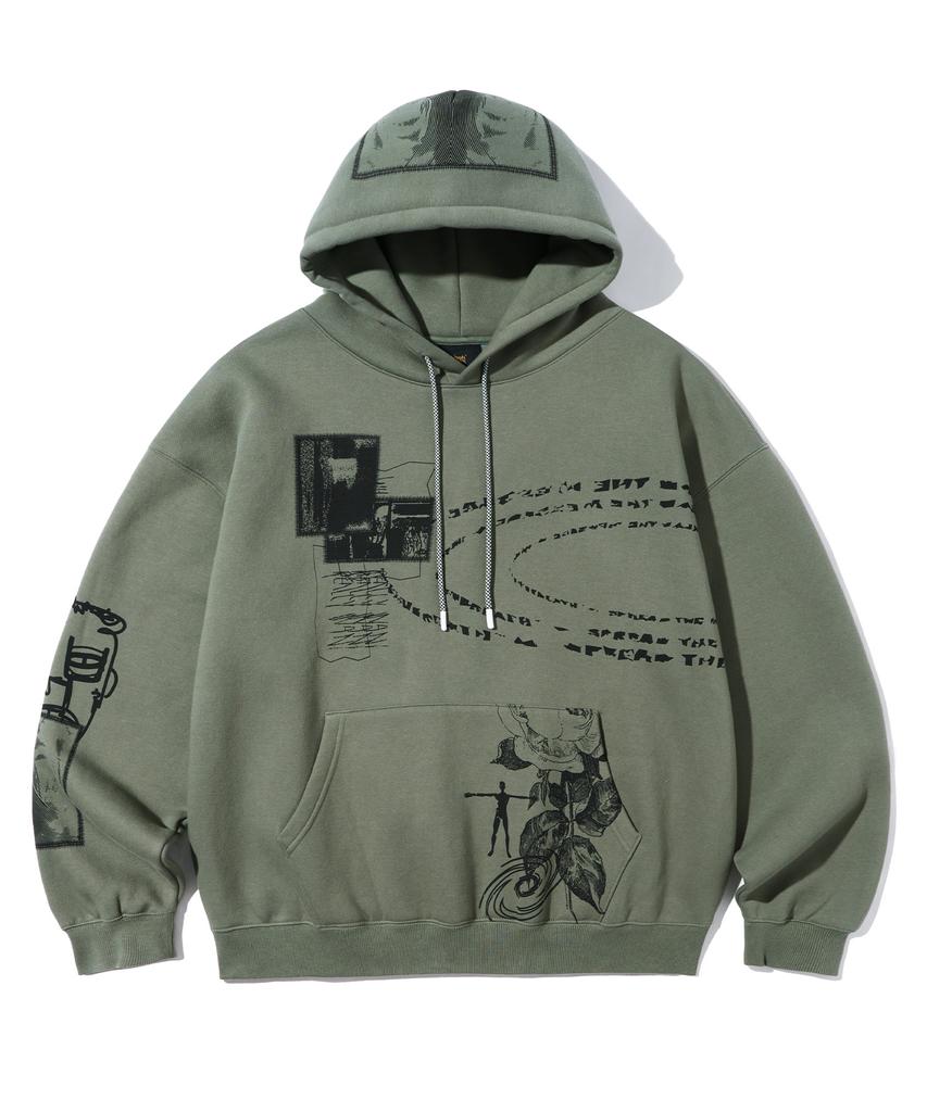 Patch Graphics Hoodie - Khaki