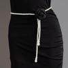 Waist Fashion Pearl Chain With Camellia Flower Decor Women Dress Accessory