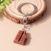 Cute Resin Simulation Food Keychain Cookies Chocolate Key Ring for Car Key Holder Handbag Pendant DIY Jewelry Gifts