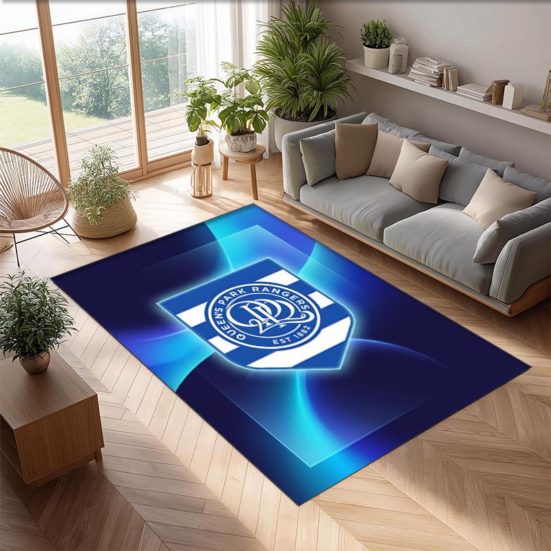 Queens Park Rangers Football Print Crystal Velvet Rug, Comfortable Water Absorbent Non Slip Indoor Floor Carpet