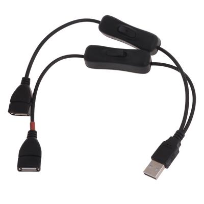 USB Cable with On Off Switches for USB Fan, USB Lights Male To Female Data Transfer Line Gaming Computer Accessories