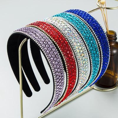 Haarband für Damen, Premium-Farbe, voller Strass, rutschfestes Stirnband, einfache Shampoo-Kopfbedeckung mit breiter Kante
