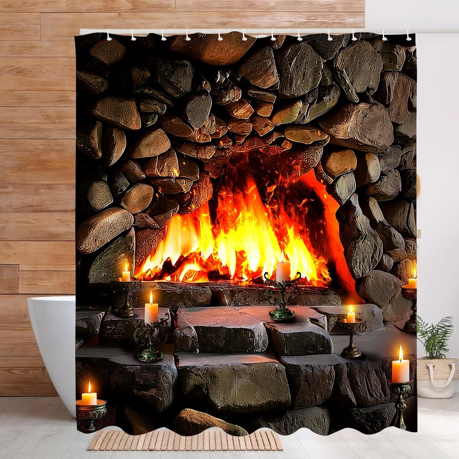 

Зеленая джунгли занавеска для душа лес тропический лес ванная комната декор с крючком водонепроницаемая ткань 180x180см 90x180см W90xH180cm