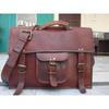New Men's Vintage Goat Leather Briefcase Handbag Shoulder Messenger Laptop Bag