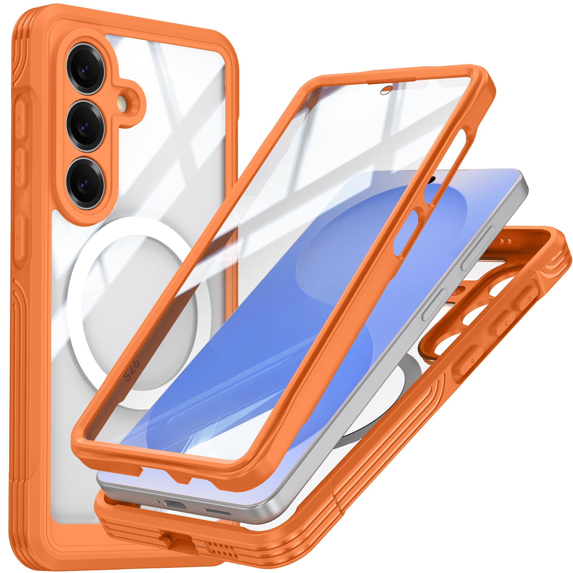 Для Samsung Galaxy S26/S26 Pro Магнитный чехол PC + TPU Чехол для телефона с защитной пленкой из закаленного стекла
