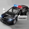 1:32 M8 Mini Police Car Toy Models Alloy Diecast Sound Light Pull Back 4 Doors Opened Rubber Tires Festival Vehicle Toys Gifts