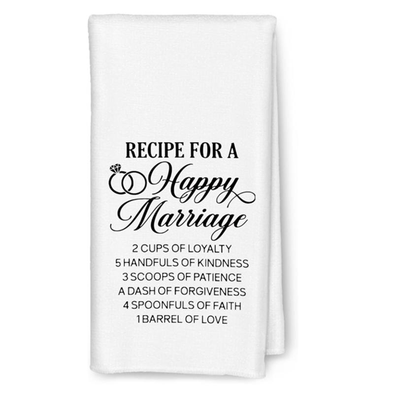

Счастливый брак Кухонное полотенце для посуды Домашняя кухня Украшения для стола Принадлежности Подарок на новоселье для пары Молодожены Новый дом Подарок хозяйке