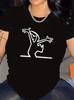 T-shirt Unisexe La Linea Drôle Art Ligne Italien Dessin Animé Graphique T-shirt Haut Décontracté